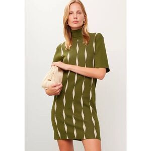 Saunders Collective Jacquard Knit Dress Green Size S